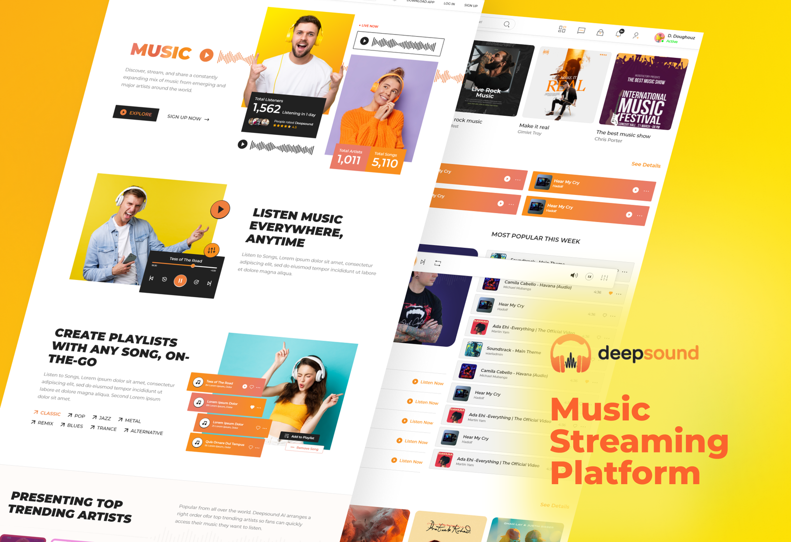 Stay connected to the world of music – DeepSound UI/UX Redesigned