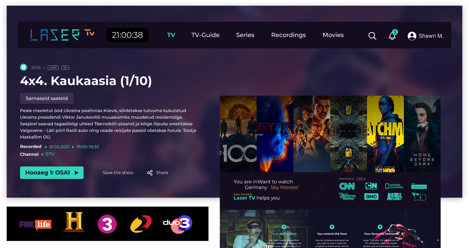 Bringing Home Closer, Anywhere in the World – Leiser TV OTT Web & APP Redesign