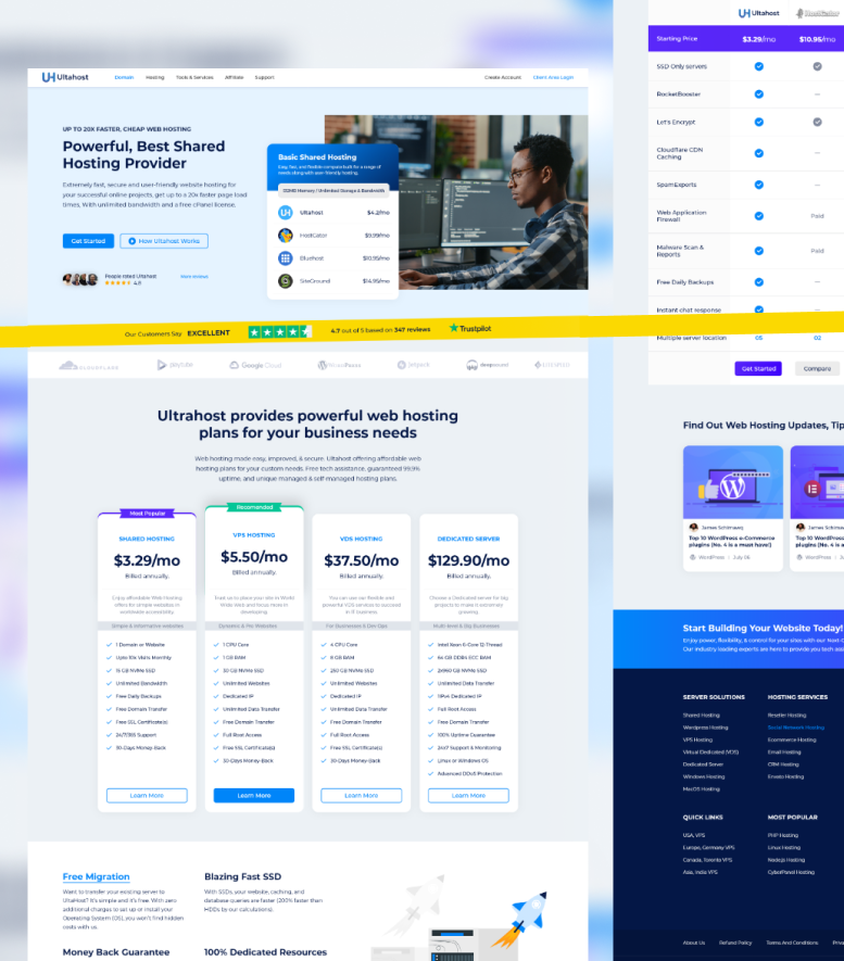 Engineering the Foundation of the Web – UltraHost Hosting – Redesign, UI Revamp